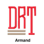 A red logo with the letters drt and armand