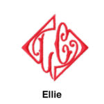 A red logo with the name ellie in the center.