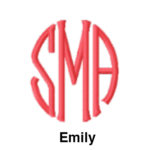 A red circle with the letters ema and emily