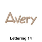 A picture of the word avery in wood.
