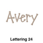A brown font with the letters avery.