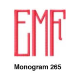 A red emf logo with the letters monogram 2 6 5
