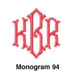 A monogram that is red and has the letters kkr in it.