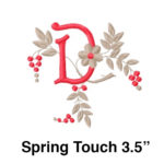 A red and white letter d with flowers.