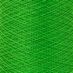 A close up of green yarn