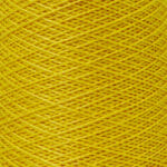 A close up of yellow yarn on a spool