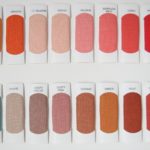 A series of lipstick shades in different colors.